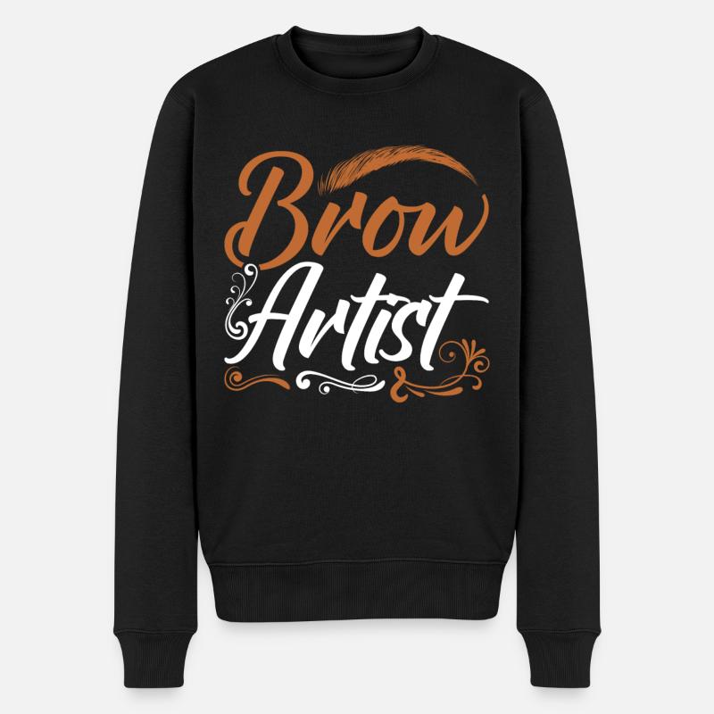 Sourcils Esthéticienne Cadeau Sourcils Artiste - Pull Premium bio Homme - noir