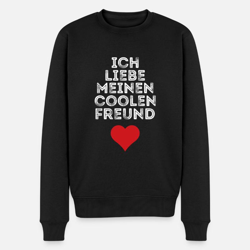 Ich liebe meinen coolen Freund - Männer Premium Bio Pullover - Schwarz