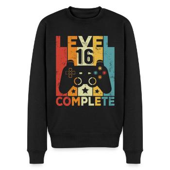 Level 16 Complete 16 Geburtstag Junge Mädchen - Männer Premium Bio Pullover - Schwarz - Vorne - Nico (187cm)