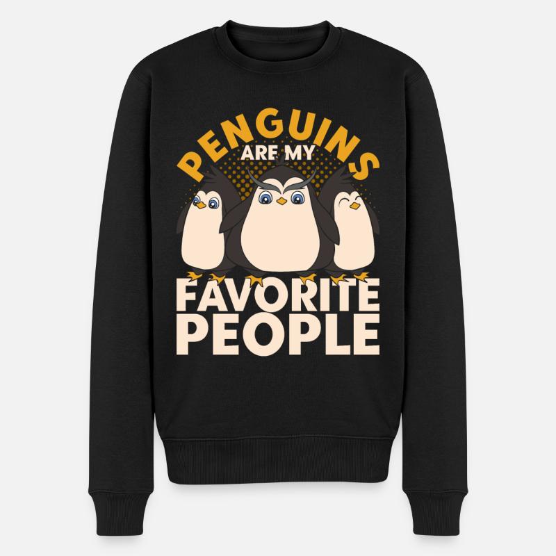 Lustige Geschenkidee Tiermotiv Pinguin - Männer Premium Bio Pullover - Schwarz