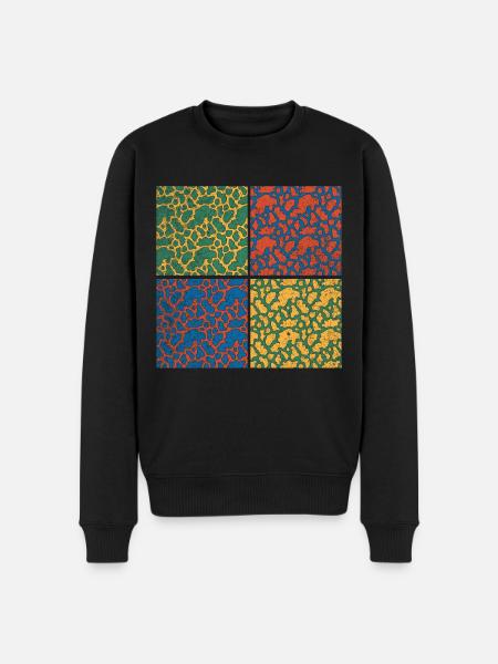 Cow Spots Pop Art Cow - Men's Premium Organic Jumper - black