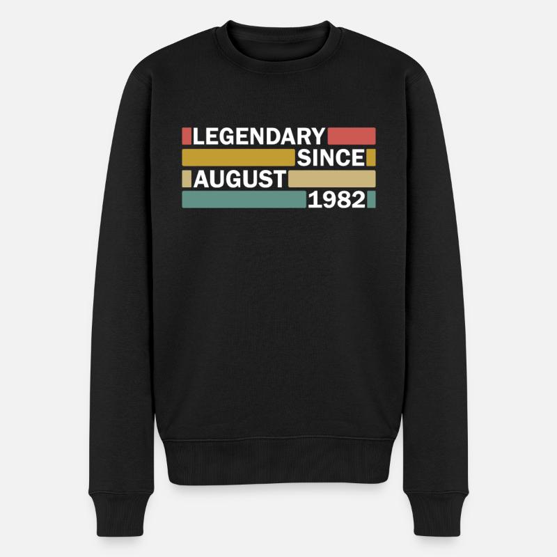 40. Geburtstag August Jahrgang 1982 Geschenkidee - Männer Premium Bio Pullover - Schwarz