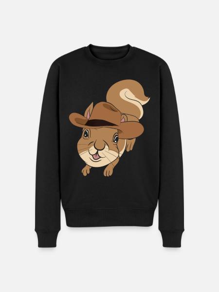 Animal Lover Cowboy Gift Squirrel - Men's Premium Organic Jumper - black