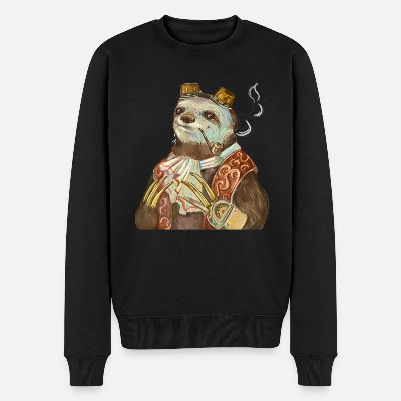 Steampunk Paresseux - Pull Premium bio Homme - noir