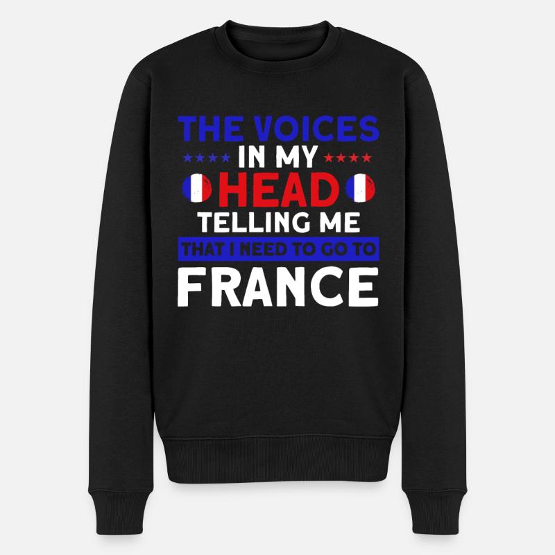 Français Drapeau Français Roots Cadeau - Pull Premium bio Homme - noir