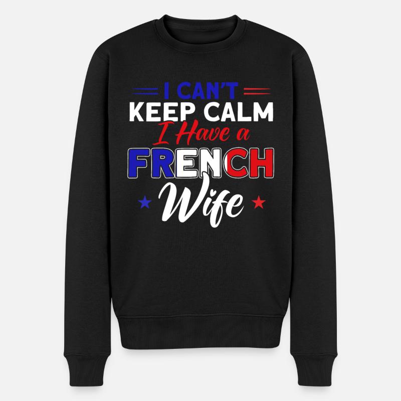 Français Drapeau Français Roots Cadeau - Pull Premium bio Homme - noir