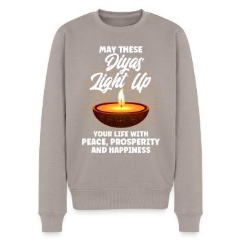 Diwali Hindus Sikh Fest der Lichter Geschenk - Männer Premium Bio Pullover - Taupe - Vorne - Nico (187cm)