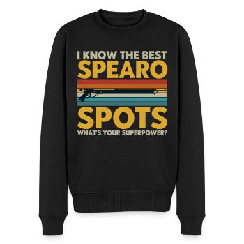 Spearfishers Les meilleurs spots de spearfisher - Pull Premium bio Homme - noir - Devant - Nico (187cm)