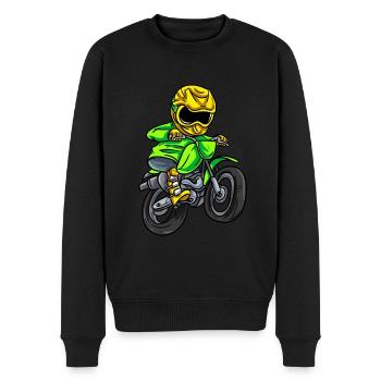 Dirt Bike Motorcross - Männer Premium Bio Pullover - Schwarz - Vorne - Nico (187cm)