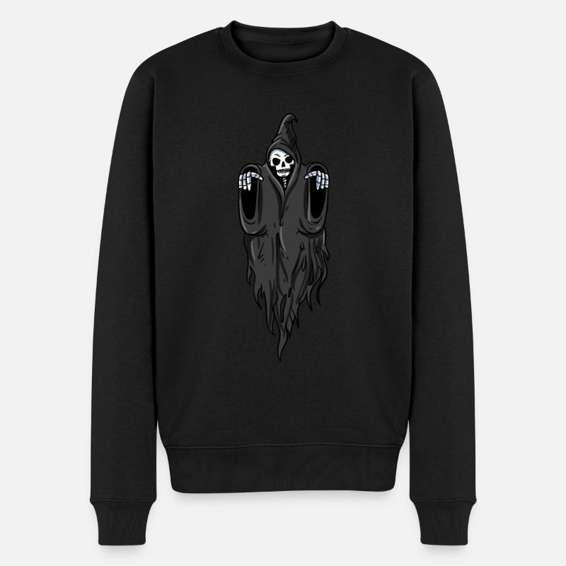 Fliegender Geist Untoter - Männer Premium Bio Pullover - Schwarz