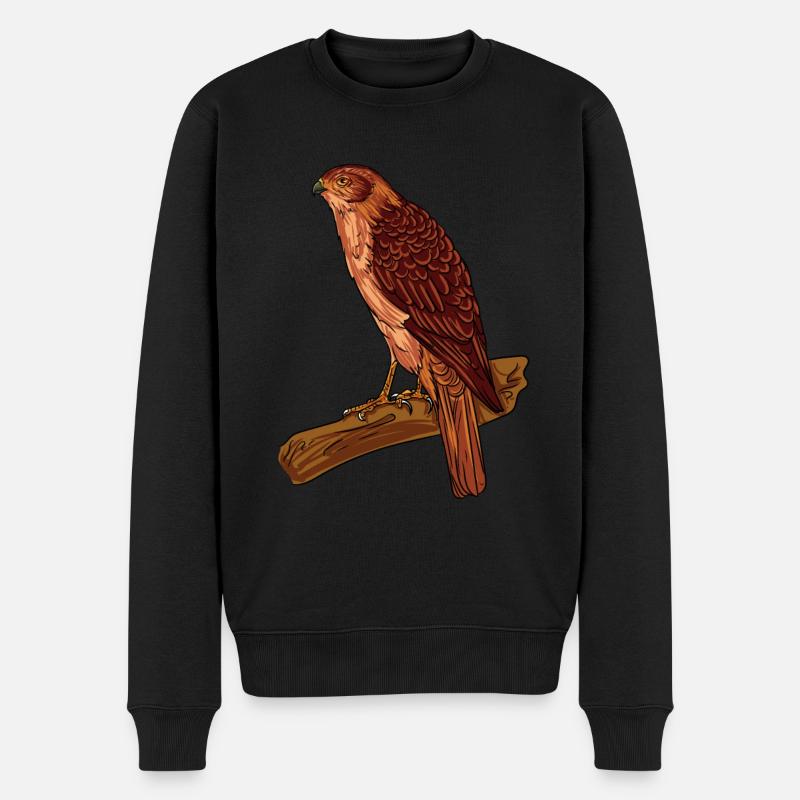 Turmfalke - Männer Premium Bio Pullover - Schwarz