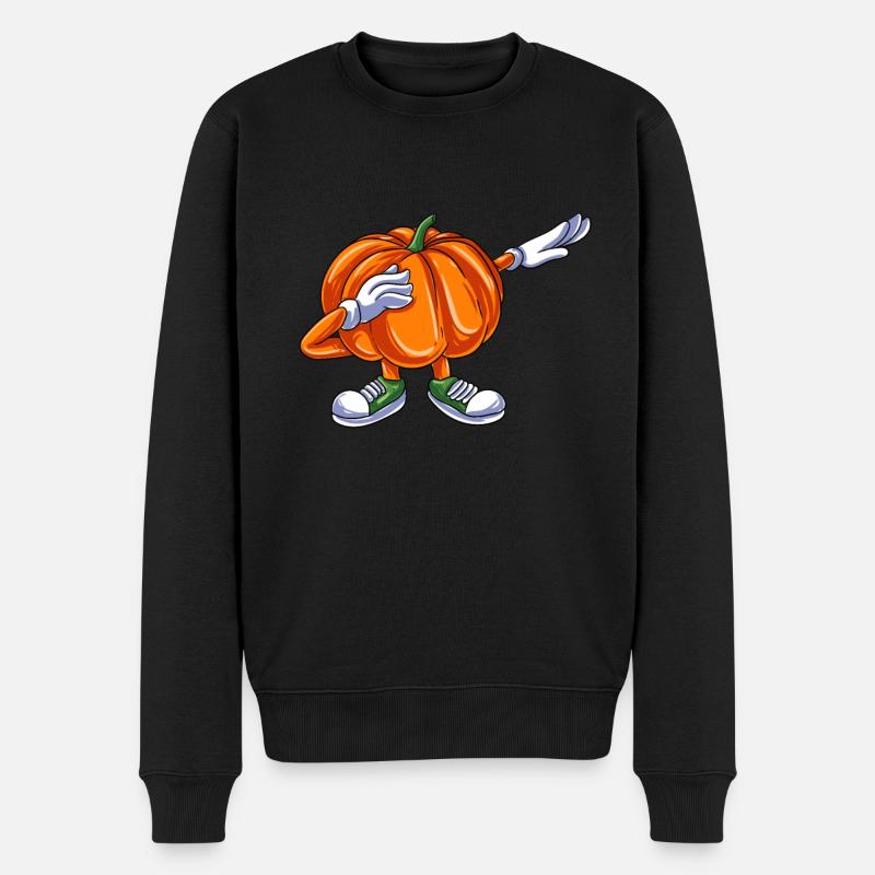 Kürbis - Männer Premium Bio Pullover - Schwarz