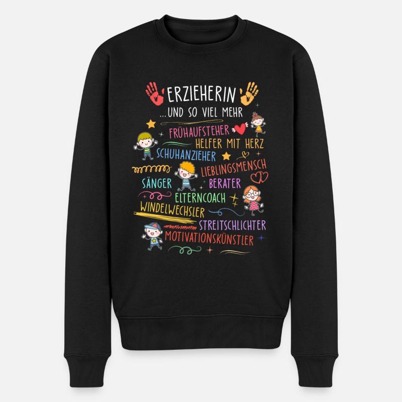 Erzieherin - Männer Premium Bio Pullover - Schwarz
