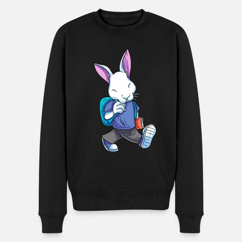 Lapin Retour à l’école - Pull Premium bio Homme - noir