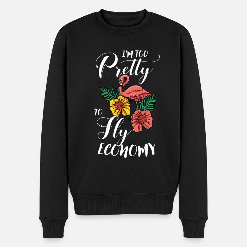 Flamingo - Männer Premium Bio Pullover - Schwarz