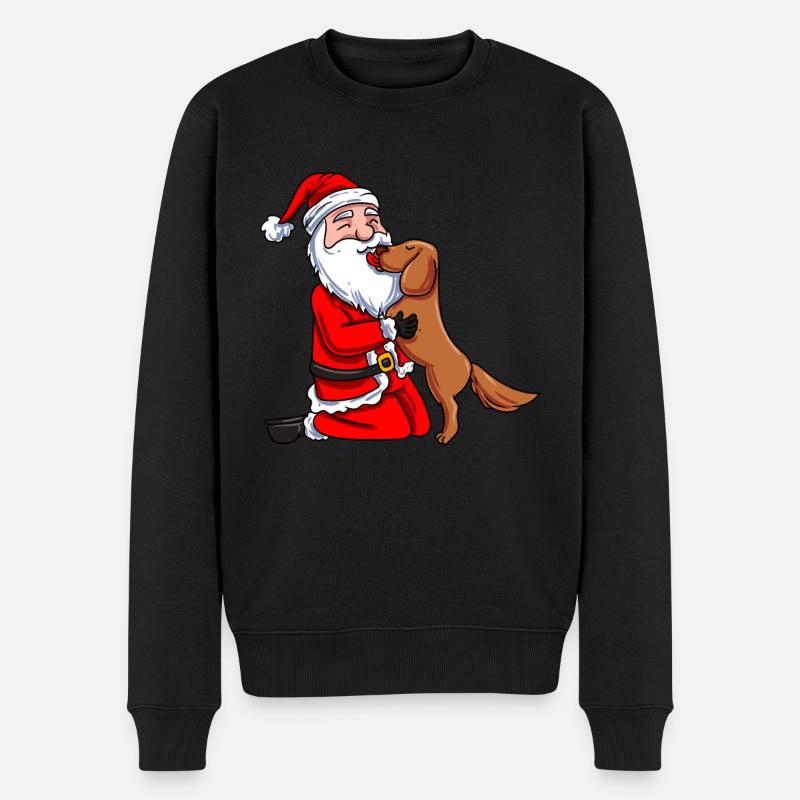 Weihnachtsmann Welpe - Männer Premium Bio Pullover - Schwarz