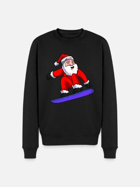 Santa Claus Snowboarding - Men's Premium Organic Jumper - black
