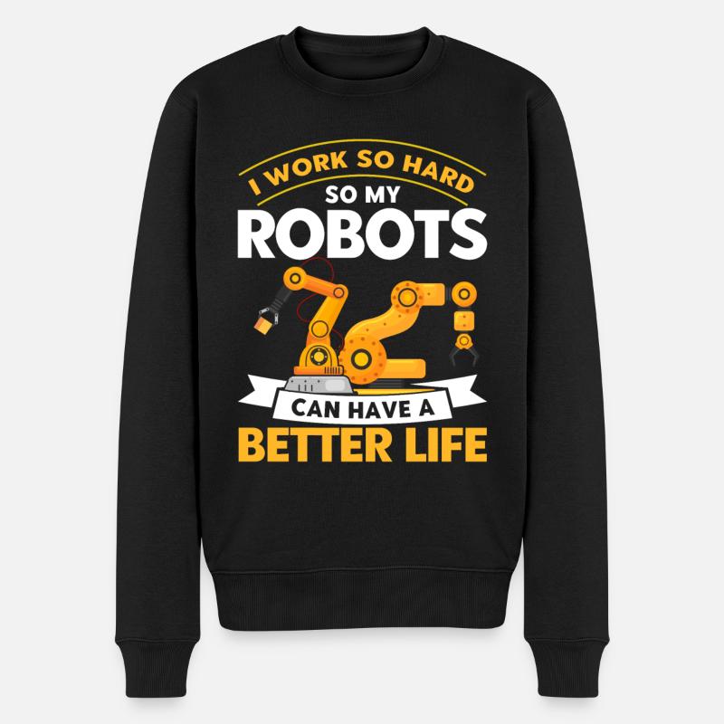 Robotic Robot Robotics Engineer Gift - Men's Premium Organic Jumper - black