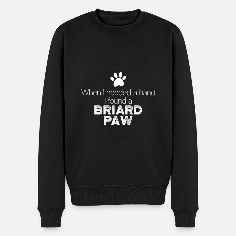 Main Briard Patte - Pull Premium bio Homme - noir