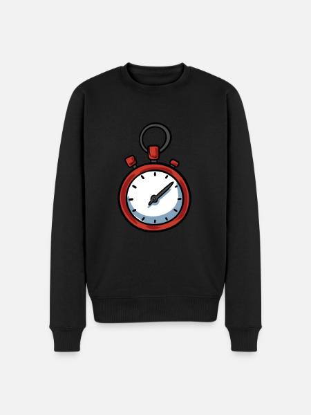 Clock Stopwatch - Men's Premium Organic Jumper - black