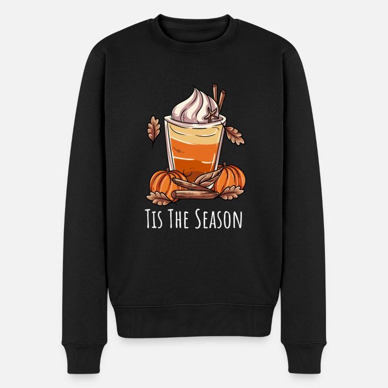 Kaffeebecher Herbst - Männer Premium Bio Pullover - Schwarz