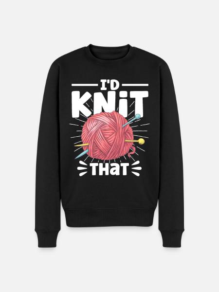 Knitting Fabric Knitting Knitting Gift - Men's Premium Organic Jumper - black