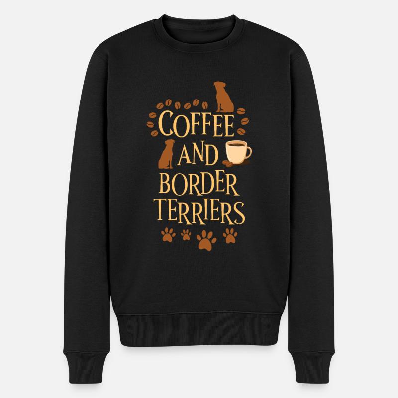 Café et Border Terriers - Pull Premium bio Homme - noir