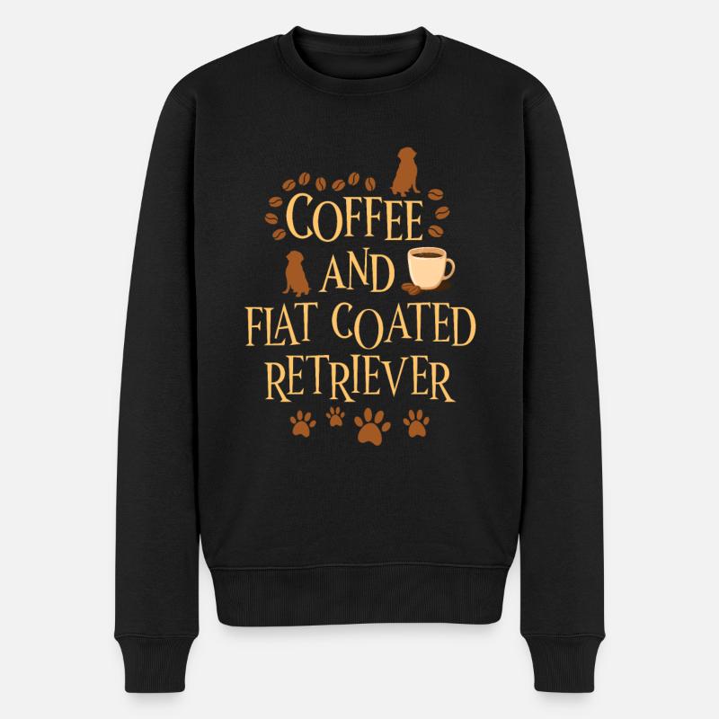 Café et Flat Coated Retriever - Pull Premium bio Homme - noir