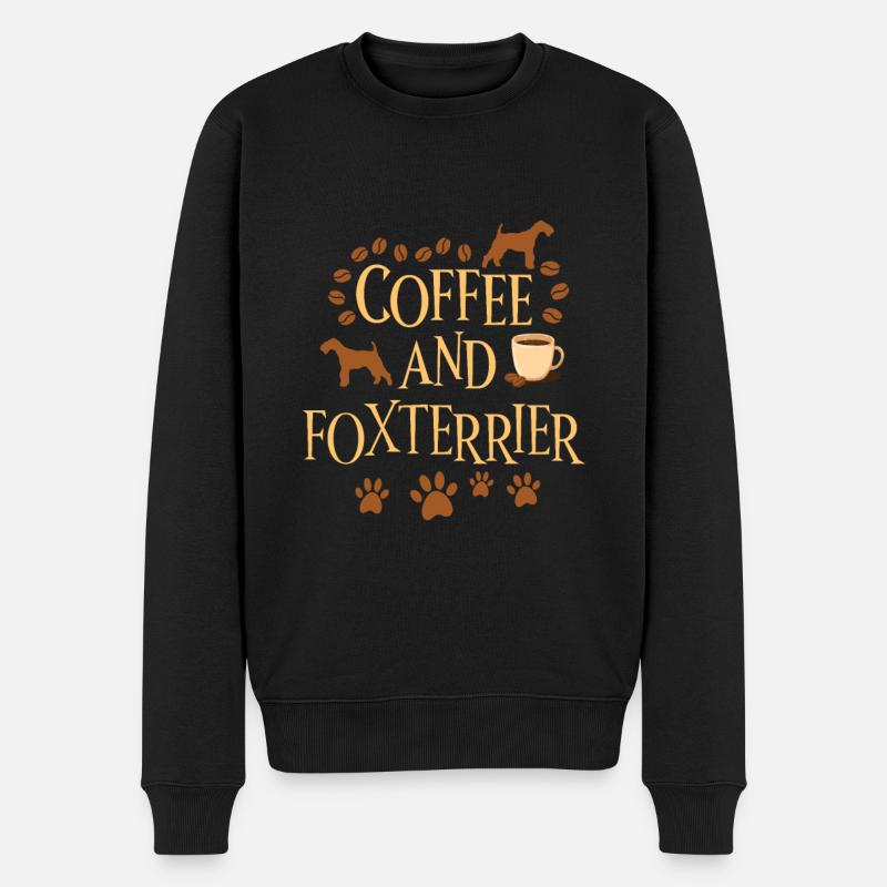 Café et Fox Terrier - Pull Premium bio Homme - noir