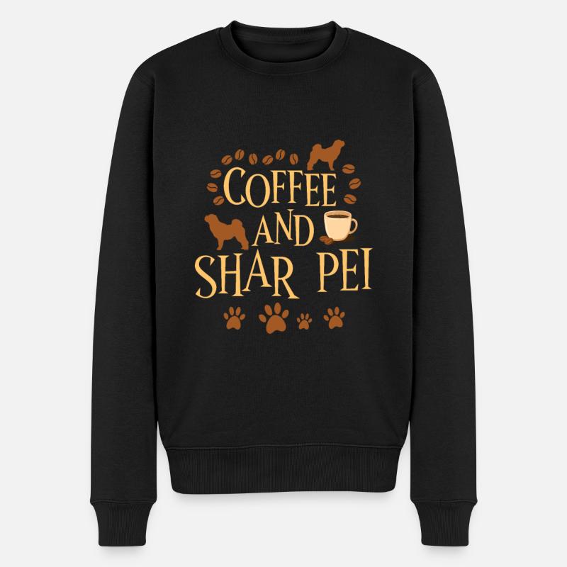 Café et Shar Pei - Pull Premium bio Homme - noir