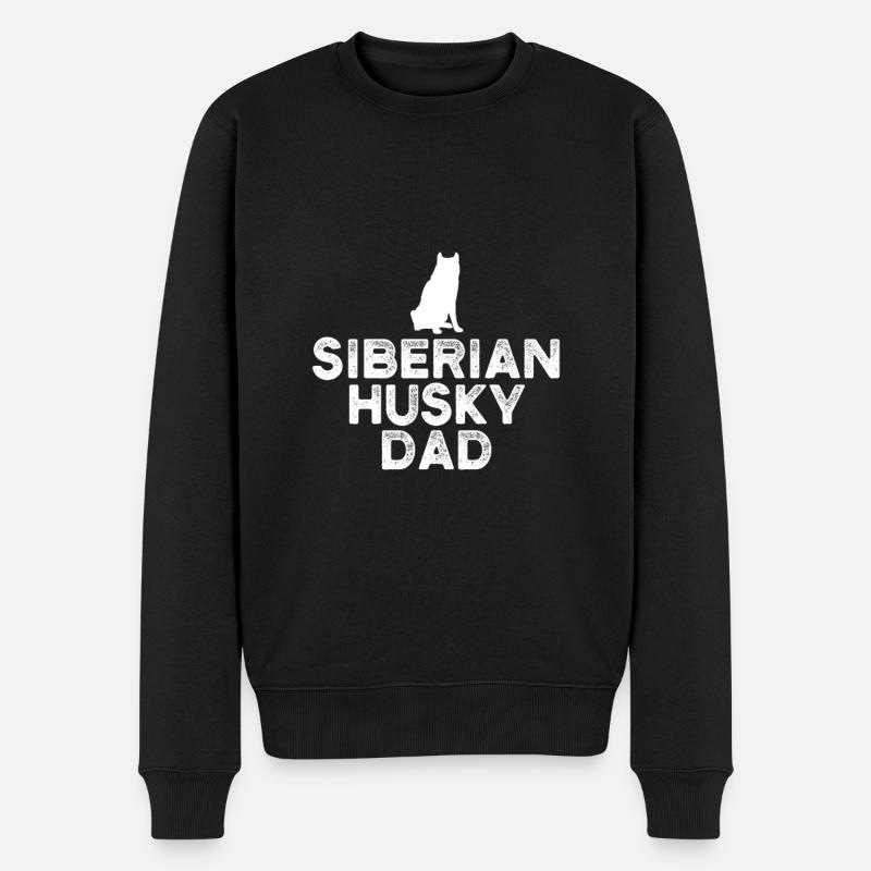 Papa Husky Sibérien - Pull Premium bio Homme - noir