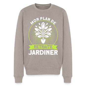 Gartenarbeit Gärtner Schrebergarten Geschenk - Männer Premium Bio Pullover - Taupe - Vorne - Nico (187cm)