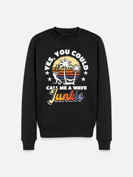 Wave Junkie Kiteboarder Surfer - Pull Premium bio Homme - noir