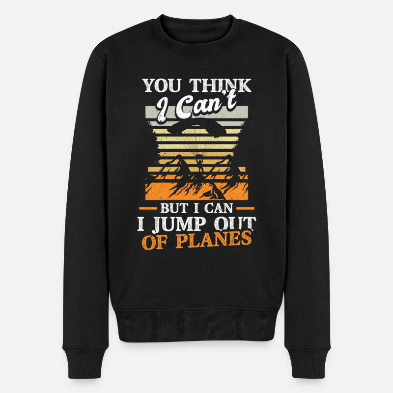 Parachutisme Sauter des avions - Pull Premium bio Homme - noir