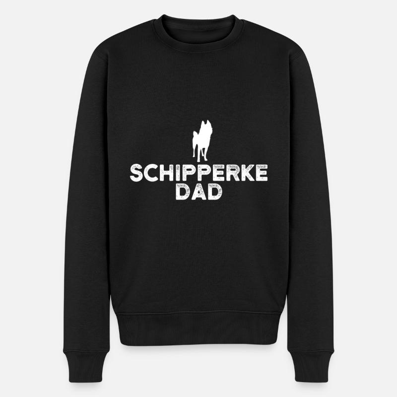 Schipperke Papa - Männer Premium Bio Pullover - Schwarz