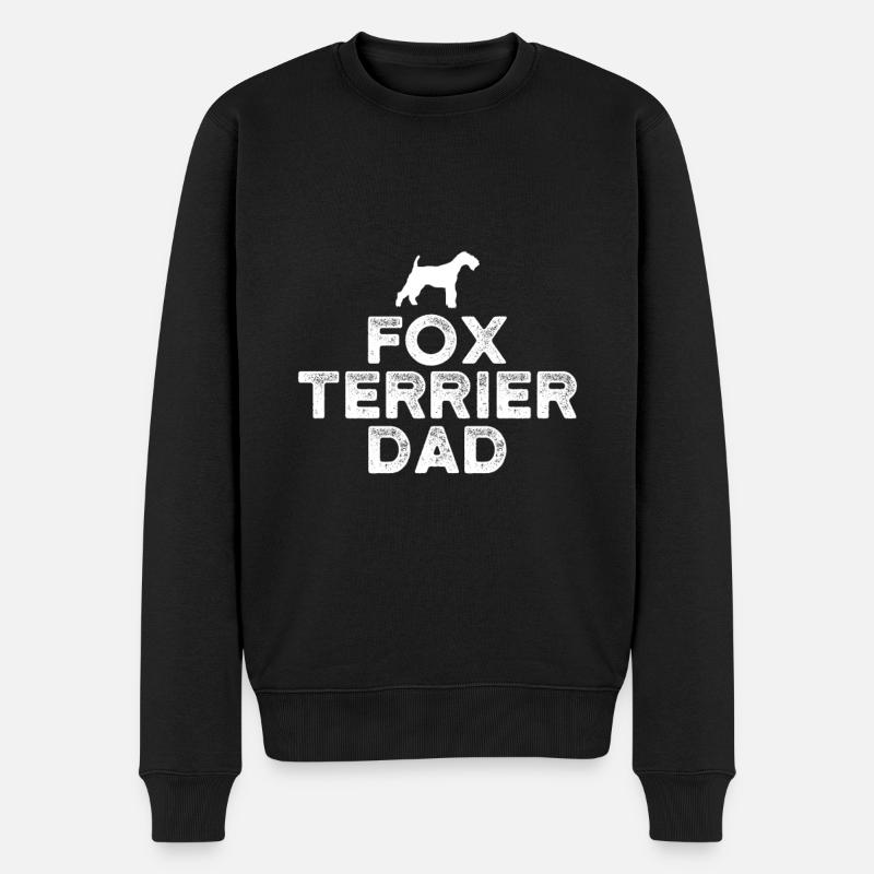 Foxterrier Papa - Männer Premium Bio Pullover - Schwarz