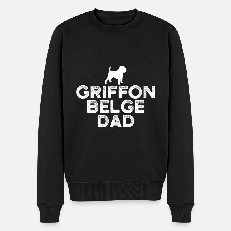 Griffon Belge Papa - Pull Premium bio Homme - noir