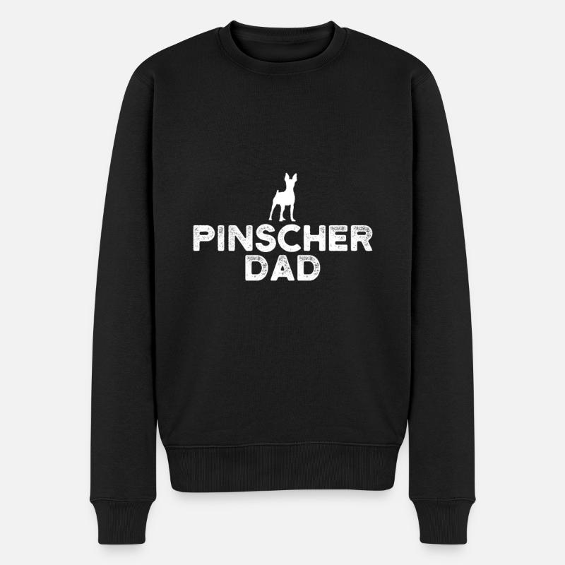 Pinscher Papa - Männer Premium Bio Pullover - Schwarz
