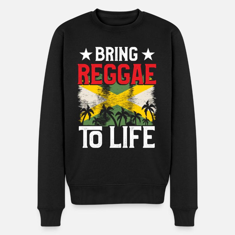 Punk Rap Musique Rastafari Jamaïcain - Pull Premium bio Homme - noir