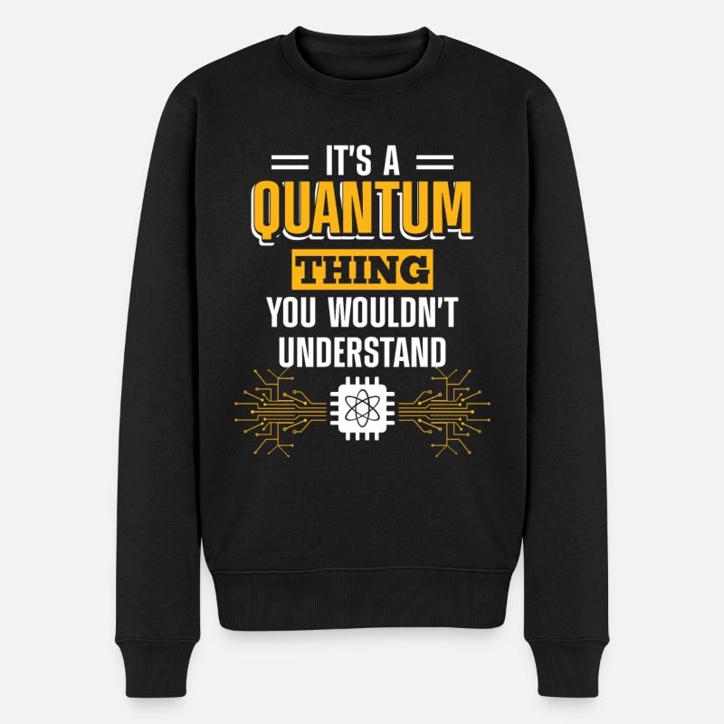 Quantencomputerphysik - Männer Premium Bio Pullover - Schwarz