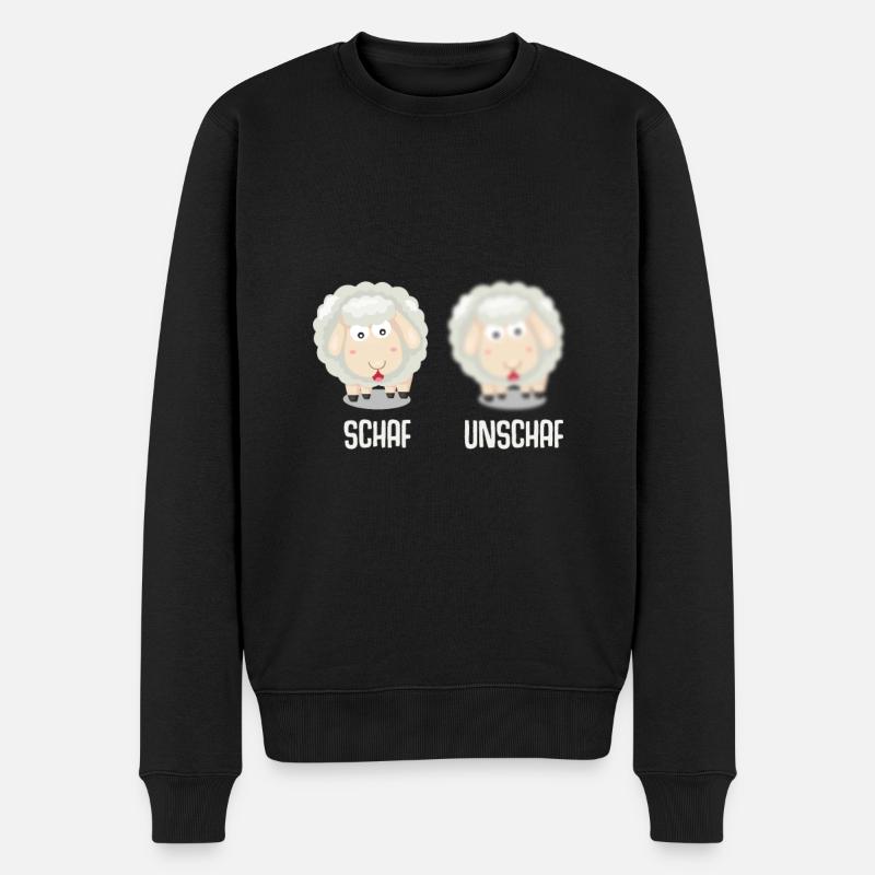 Schaf unschaf - Männer Premium Bio Pullover - Schwarz