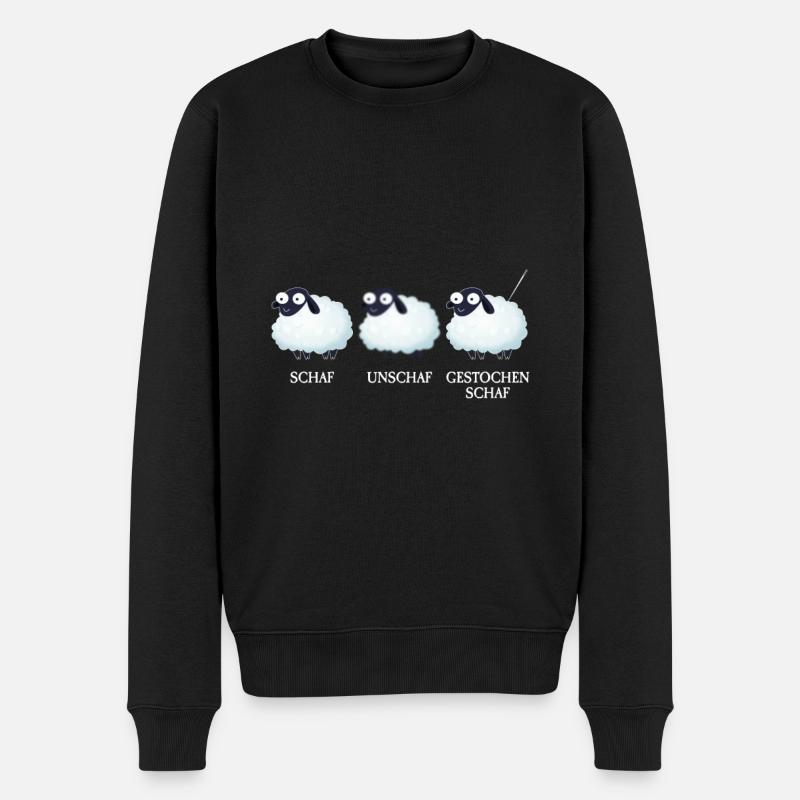 Schaf unschaf - Männer Premium Bio Pullover - Schwarz