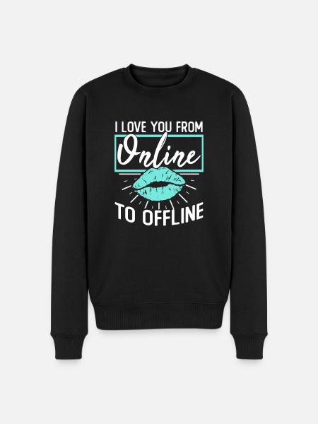 Langdistance par forlovelse - Økologisk premium-sweatshirt til mænd - sort