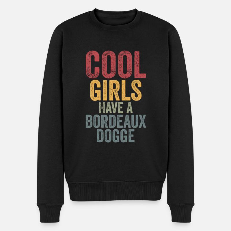 Cool girls have a bordeauxdogge - Männer Premium Bio Pullover - Schwarz