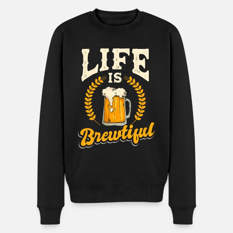 Boire de la bière - Pull Premium bio Homme - noir