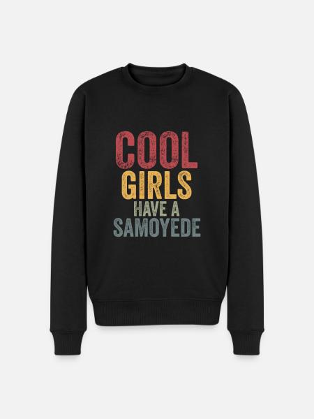 Cool girls have a samoyede - Men's Premium Organic Jumper - black