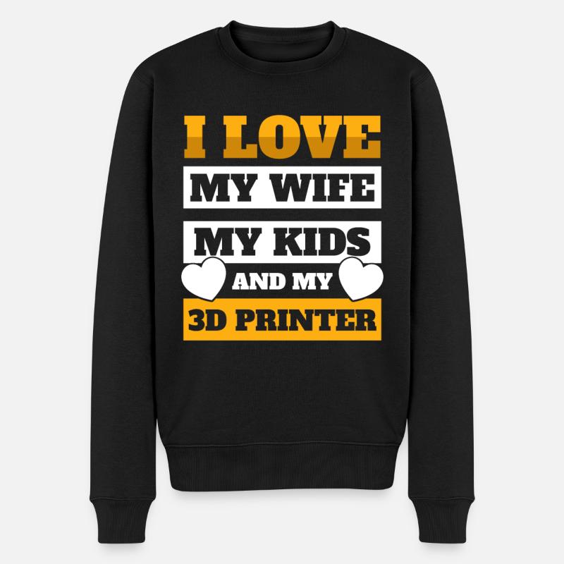 3D Druckmaschine 3D Drucker - Männer Premium Bio Pullover - Schwarz