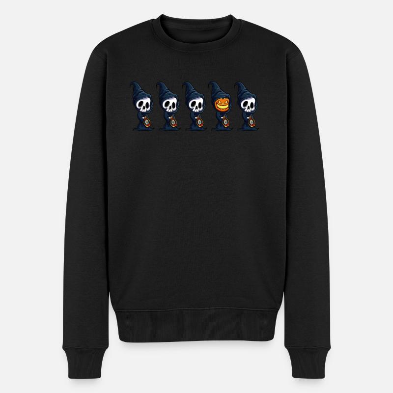 Different His Pumpkin Skeleton - Men's Premium Organic Jumper - black