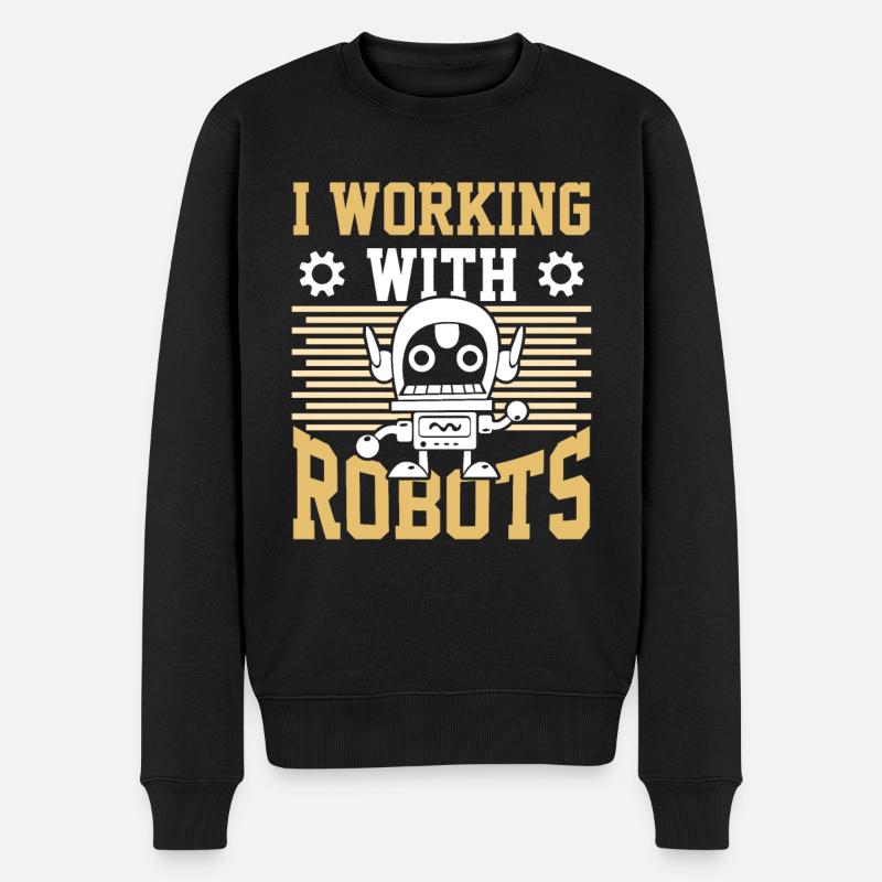 Roboter Robotik Ingenieur - Männer Premium Bio Pullover - Schwarz