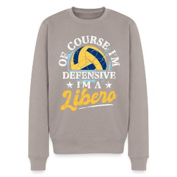 Volleyball Play Ball Game Coach - Men's Premium Organic Jumper - taupe - Front - Nico (187cm)